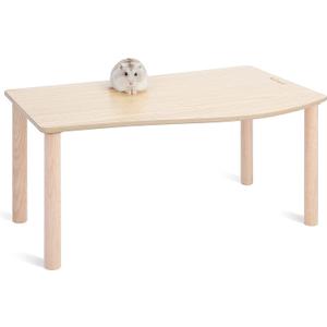 Niteangel Hamster Play Wooden Platform for Dwarf Syrian Hamsters Gerbils Mice Degus or Other Small Pets (Wave - 7'' Height, Burlywood)