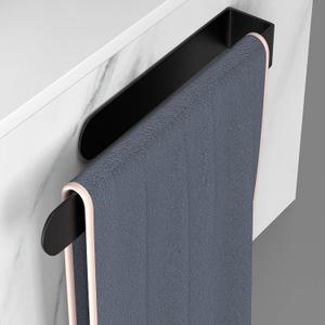 HUFEEOH Hand Towel Holder, Towel Hanger for Bathroom, Self Adhesive Bathroom Towel Holder Towel Bar, Towel Holder for Kitchen Cabinet (14 Inch, Black)