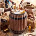 Seenelling Inflatable Wine Barrel Decor Western Cowboy Party Decor 23.62 in PVC Inflatable Cooler Barrel Pirate Party Decoration for Western Nautical Halloween Birthday Rodeo Wild West Photo Props