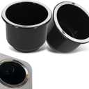 2PCS Car Cup Holder Insert, Recessed Drop in Plastic Cup Drink Can Holder, Large Capacity Cup Holder Replacement Accessories, Universal for RV Boat Car Couch Golf Cart (Black)