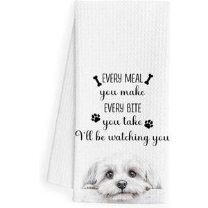 Funny Shih Tzu Kitchen Dish Towels, Every Meal You Make Every Bite You Take Decorative Hand Tea Towels for Kitchen, Shih Tzu Gifts for Women, 16x24 Inch