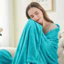 BEDELITE Fleece Blanket Teal Throw Blanket for Couch & Bed, Luxury Plush Cozy Fuzzy Blanket 50" x 70", Super Soft Warm Lightweight Fall Throw Blanket for Travel Camping