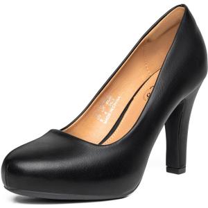 Trary High Heels, Black Heels White Heels Brown Heels Nude Heels Platform Heels, 3.2IN High Heel Closed Round Toe Pumps Dress Office Wedding Shoes for Women (7)