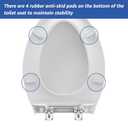 Elongated Toilet Seat, 18.5 Soft/Slow Close Oval (Oblong) Toilet Seat for Elongated Toilets, No-Slam Quiet-Close Lid, Easy-to-Install & Clean, Durable Never-Loosen White Plastic Seat