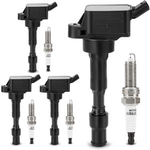 UF816 Ignition Coil & 9723 Double Iridium Spark Plug for Hyundai 16-20 Elantra,18-21 Kona,15-19 Sonata,19-21 Veloster/Kia 17-22 Forte,20-22 Forte5,17-20 Optima,21-22 Seltos,19-22 Soul 273002E601