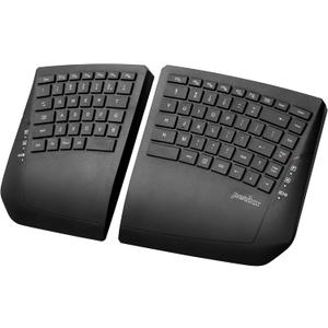 Perixx PERIBOARD-624B US, Wireless Ergonomic Split Keyboard - Up 30 Ft Separation - Adjustable Tilt Angle - Low Profile Membrane Keys - Black - US English