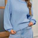 Saodimallsu Womens Batwing Long Sleeve Sweaters Casual Crewneck Loose Chunky Knit Fall Pullover Tops