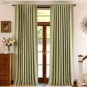 jinchan Chenille Blackout Curtains 108 Inches Long Sage Green Thermal Insulated Curtains for Living Room Bedroom 2 Panels Back Tab Window Curtains Triple Weave Noise Reducing Drapes 50x108 Inch