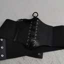 JASGOOD Women’s Elastic Costume Waist Belt Lace-up Tied Waspie Corset Belts for Women, 42"