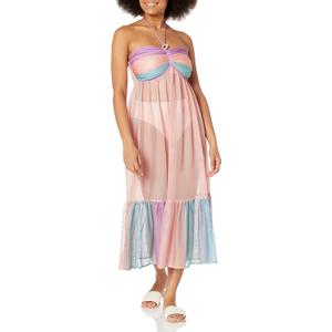 Shoshanna Women's Halter Slip Mesh Midi Dress (L)