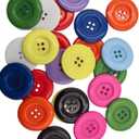 3 x Large Resin Sewing Buttons, 1-1/2 inch,38mm, 4-Hole, Multicolored Craft Buttons for DIY Projects, 30 Pack (White)