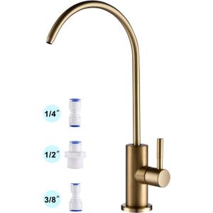 Brushed Gold Drinking Water Filter Faucet for Kitchen Sink Reverse Osmosis Ro System, Lead-Free Sus Stainless Steel with Brass Finish