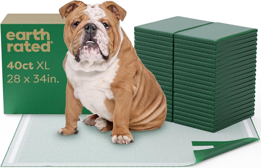 Earth Rated 3-in-1 Max Absorbency Puppy Pee Pads for Dogs, Odor Blocking, Leak Prevention Potty Training Pad, XL, 28 x 34 Inches, 40 Count