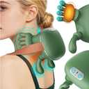 Neck Massager, Neck and Back Massager with Heat & 4D Kneading, Shiatsu Deep Tissue Wireless Massager for Shoulder Cervical Pain Relief, Portable Rechargeable for Home Office (Green)