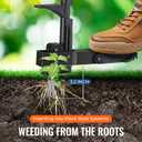 Lilyvane Stand Up Weed Puller with Foot Pedal & Quick-Release Ejector 41" Adjustable T-Handle, 4-Claw Steel Head Remove Weeds Root Without Bending or Kneeling Effortless Garden Weeding Tool