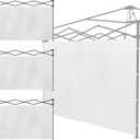 Morngardo Pop Up Canopy Tent Sidewalls with Silver Coating for 10x10 Outdoor Ez Up Vendor Party Tent, Waterproof and UV Protection (Sidewall x3pcs)