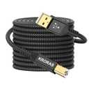 USB 2.0 Printer Cable 25 feet, USB Type A Male to B Male Scanner Cord High Speed for HP, Canon, Dell, Epson, Lexmark, Audio Interface, Midi Keyboard and More
