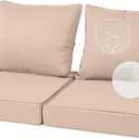 Aiouueat 22X24-2set,Outdoor Chair Cushions, 30D High-Density Foam Patio Chair Cushions, Water-Resistant UV 2000H Color Fastness Outdoor Seat Cushions for Patio Furniture Sofa,Khaki