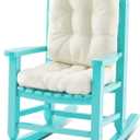 Yalikop Kids Rocking Chair Cushion Pad Set Child Rocking Chair Outdoor Wooden Rocker Kid's Patio Rocker for Porch Balcony Lawn Indoor Outdoor(Blue,Ages 2-5)