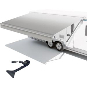 RV Awning Fabric Replacement,Camper Trailer Motorized Awning Replacement for Motorhome,Heavy Duty Weatherproof 18.5oz Outdoor Vinyl RV Canopy 18'(Fabric 17'2") Grey Fade