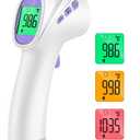 No-Touch Thermometer for Adults and Kids, Digital Thermometer with Fever Alarm, Fast Accurate Results, Easy for All Ages, FSA Eligible (Purple)