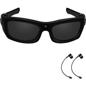 Camera Sunglasses Video Glasses Camera Bluetooth Glasses Camera UV Protection Polarized Lens Sport Action Glasses for Travel, Outdoor, Cycling, Driving