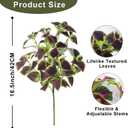 Artificial Plants Outdoor, 5 Bundles Faux Coleus Plants UV Resistant Fake Silk Greenery Leaves with Stems for Outside Front Porch Patio Garden Planter Decoration (Brown)