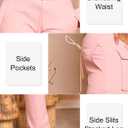 DINGANG Women'sDrawstring CargoSweatpants with Pockets, Stretchy Casual Joggers Lounge Leggings (Pink, XL)