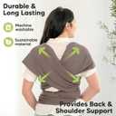 KeaBabies Baby Wrap Carrier - All in 1 Original Baby Carrier Newborn to Toddler Sling, Easy to Wear, Hands Free Bonding, Lightweight, Breathable Infant Wraps (Copper Gray)