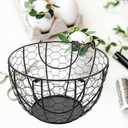 Bloepum 5X Iron Egg Storage Basket Snack Fruit Basket Collection Ceramic Hen Ornaments Decoration Kitchen Accessories B