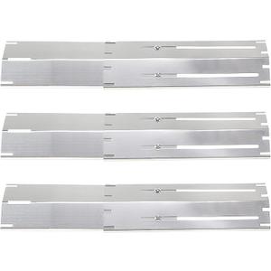Criditpid Universal Stainless Steel Heat Plate Shield Flame Tamer Replacement for Brinkmann, Charbroil, Weber, Chargriller, 3-Pack Burner Cover for Charbroil Grill, Extends from 11.75" up to 21" L