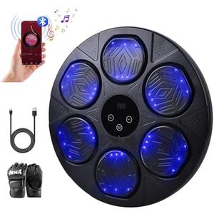 renZEC 2025 Music Boxing Machine for Adults and Kids, Smart Bluetooth Punching Bag with Boxing Gloves, Boxing Wall Mount Machine, Target Training Equipment for Home, Office, Gym(Upgrade)