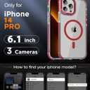 DEERLAMN Strong Magnetic Case for iPhone 14 Pro 6.1-Inch,[Compatible with Magsafe] Clear Slim Shockproof Protective Phone Cover for Women Men-Transparent Red