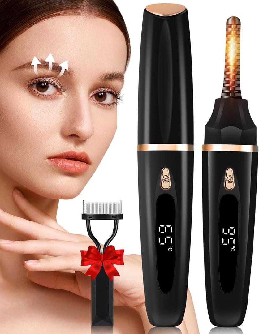 Heated Eyelash Curlers - Eye Lash Curler Heat with Eyelash Comb