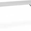 Flash Furniture Kathryn 5' Rectangular Plastic Folding Table, Long Plastic Foldable Table for Indoor/Outdoor Events, White