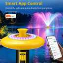 Pond Fountain Aerator with RGB Lights, 1HP 15000 GPH Floating Fountain Pump for Pond & Lake, APP & Remote Control, 110V 750W Water Circulation System, 100FT Cord, 2 Spray Patterns, Timer