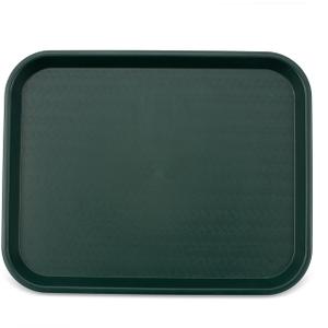 Carlisle FoodService Products Cafe Fast Food Cafeteria Tray with Patterned Surface for Cafeterias, Fast Food, And Dining Room, Plastic, 17.87 X 14 X 0.98 Inches, Forest Green