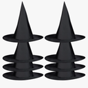 8 PCS Halloween Witch Hats Witch Costume Accessory for Halloween Cosplay Party, Black