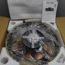 19" Farmhouse Flush Mount Caged Ceiling Fans with Lights, 6 Speeds, Rustic Low Profile Ceiling Fan with Light and Remote, Small Bladeless Ceiling Fans with Lights for Kitchen, Bedroom - ETL (Gold)