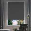 NUTRO CHILL Window Roller Shades Blinds, 100% Blackout Gray Roller Blinds Quick Installation Roller Shades Blackout for Bedroom (25"W x 68"H, Charcoal Gray)
