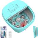 Collapasible Foot Spa Bath Massager with Heat, Pedicure Foot Spa with Bubbles/Timer/Temperature Control, Feet Soak Tub for Home, Office, Relaxation and Stress Relief, Gift for Men and Women (Blue)