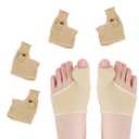 2 Pairs Bunion Corrector Relief Sleeve, Big Toe Straightener with Gel Pads, Orthopedic Hallux Valgus Brace for Toe Alignment, Pain Relief Cushion for Daily Wear (Skin Color, S)