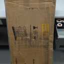 O&K FURNITURE Home Bar Table with Racks, 3 Tier Bar Table with Glass Holders, Cabinet with Open Shelf, Liquor Bar Coffee Bar Table for Living Room Kitchen, Gold