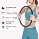  Pilates Ring 15 Inch Magic Circle Ring, Dual Padded Handles Pilates Rings Circle, Adjustable Yoga Ring