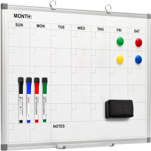 Comix Magnetic Dry Erase Calendar Whiteboard, 24 x 18 Inches Monthly Calendar Dry Erase Board for Wall, Aluminum Frame Planner White Board with Markers, Eraser, Magnets Comix Magnetic Dry Erase Calendar Whiteboard, 24 x 18 Inches Monthly Calendar Dry Erase Board for Wall, Aluminum Frame Planner White Board with Markers, Eraser, Magnets