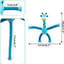 3 x Anditoy 4 Pack Giraffe Suction Cup Pop Tubes Toys Sensory Toys for Kids Boys Girls Toddlers Christmas Stocking Stuffers Gifts