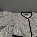 Allegra K Business Suit Set for Women's 2 Piece Outfits Plaid Tweed Easter Short Blazer Jacket and Skirt Sets (Medium, White)