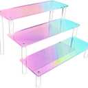 Acrylic Display Stand, 3 Tier Iridescent Display Risers for Funko POP Figures, 9" Cupcakes Stand, Perfume Organizer, Riser for Display, Dessert Stand, Ornament Display Stand