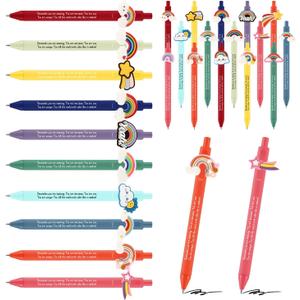 30 Pcs Operation Christmas Pens Inspirational Rainbow Ballpoint Pens with Motivational Words Rainbow Party Favors Classroom Rewards Gifts from Teachers