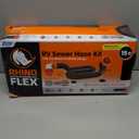 Camco RhinoFLEX 15-Ft Camper/RV Sewer Hose Kit - Features Clear Elbow Fitting w/Removable 4-in-1 Adapter - Connects to 3 Slip or 3/3.5/4 NPT Threaded Sewer Connection (39761)